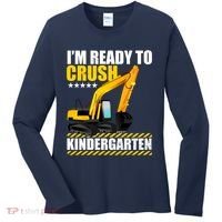 I'm Ready To Crush Kindergarten Bulldozer Back To School Women's Long Sleeve Shirt thumb 0