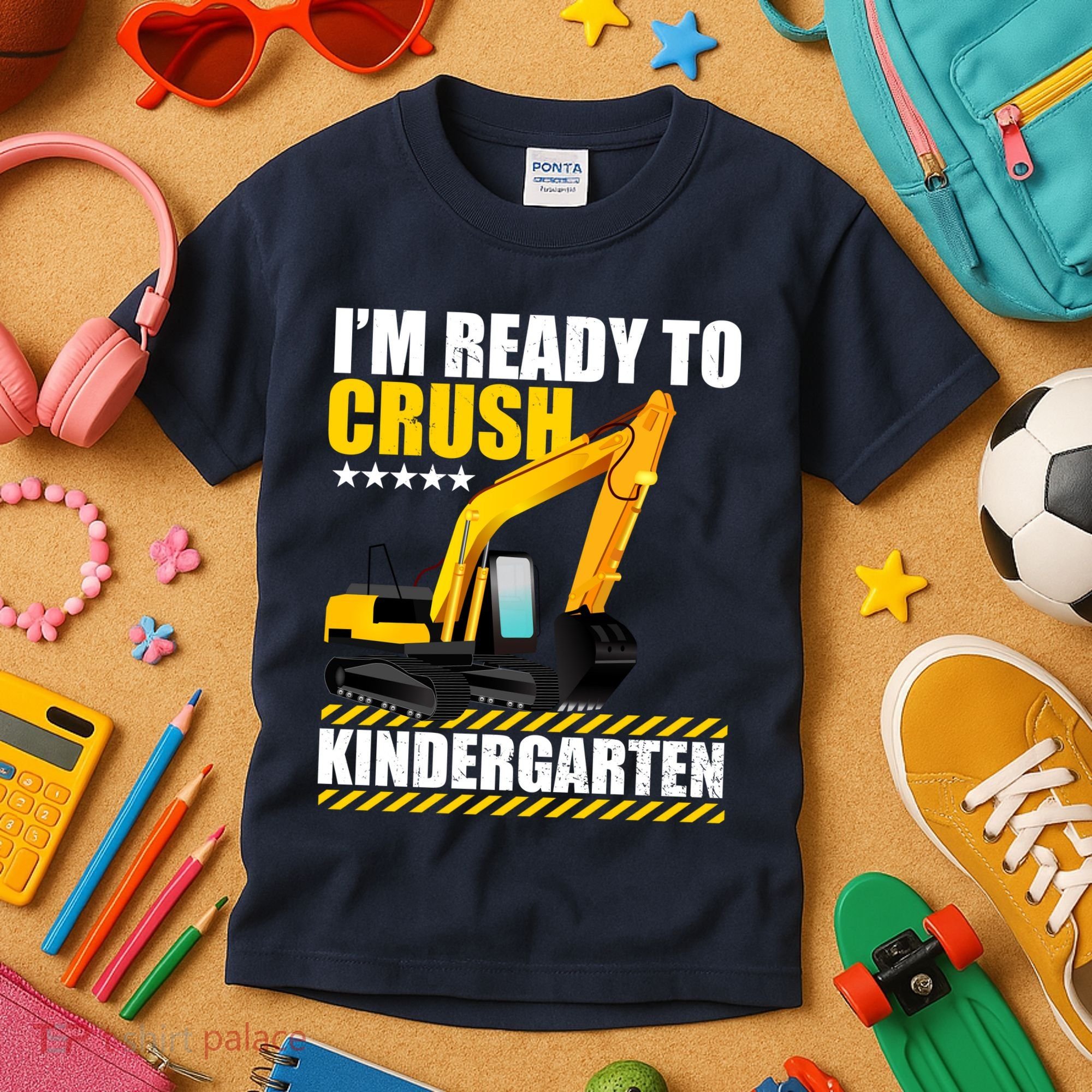 I'm Ready To Crush Kindergarten Bulldozer Back To School Kids T-Shirt