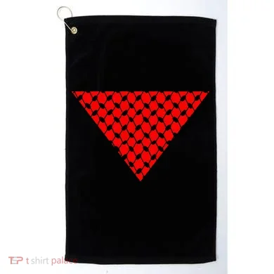 Inverted Red Triangle With Patterns Golf Towel