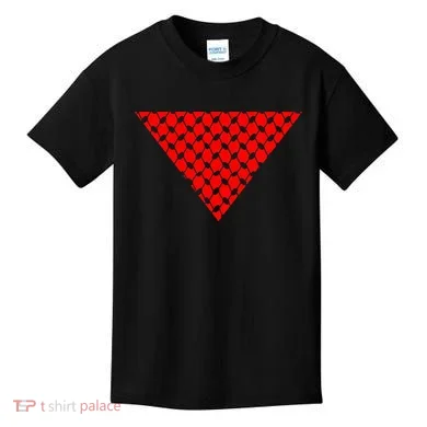 Inverted Red Triangle With Patterns Kids T-Shirt