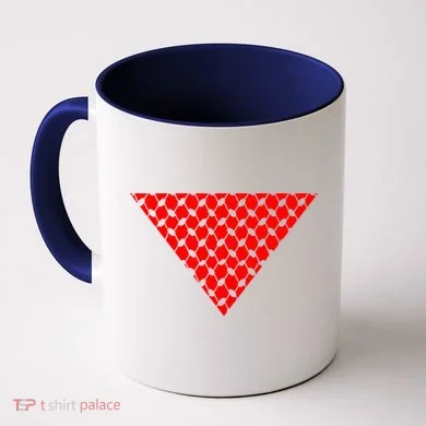 Inverted Red Triangle With Patterns Coffee Mug