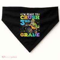 I'm Ready To Crush 3rd Grade Monster Truck Dinosaur Boy USA-Made Doggie Bandana thumb 0
