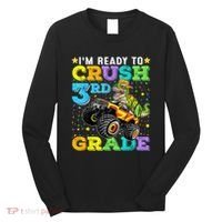 I'm Ready To Crush 3rd Grade Monster Truck Dinosaur Boy Long Sleeve Shirt thumb 0