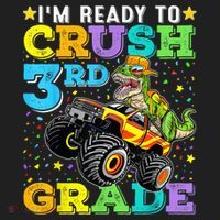 I'm Ready To Crush 3rd Grade Monster Truck Dinosaur Boy Beanie thumb 2