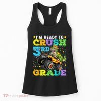 I'm Ready To Crush 3rd Grade Monster Truck Dinosaur Boy Women's Tank Top thumb 0