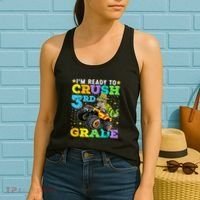I'm Ready To Crush 3rd Grade Monster Truck Dinosaur Boy Women's Tank Top thumb 2