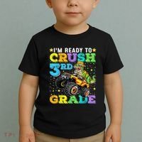 I'm Ready To Crush 3rd Grade Monster Truck Dinosaur Boy Toddler T-Shirt thumb 2