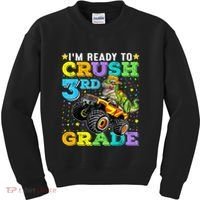 I'm Ready To Crush 3rd Grade Monster Truck Dinosaur Boy Kids Sweatshirt thumb 0