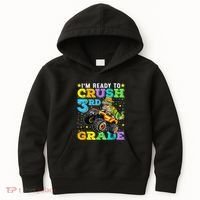 I'm Ready To Crush 3rd Grade Monster Truck Dinosaur Boy Kids Hoodie thumb 0