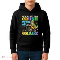 I'm Ready To Crush 3rd Grade Monster Truck Dinosaur Boy Kids Hoodie thumb 4
