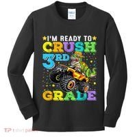 I'm Ready To Crush 3rd Grade Monster Truck Dinosaur Boy Kids Long Sleeve Shirt thumb 0