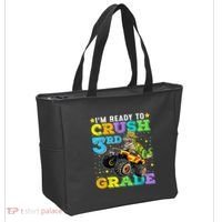 I'm Ready To Crush 3rd Grade Monster Truck Dinosaur Boy Tote Bag thumb 2