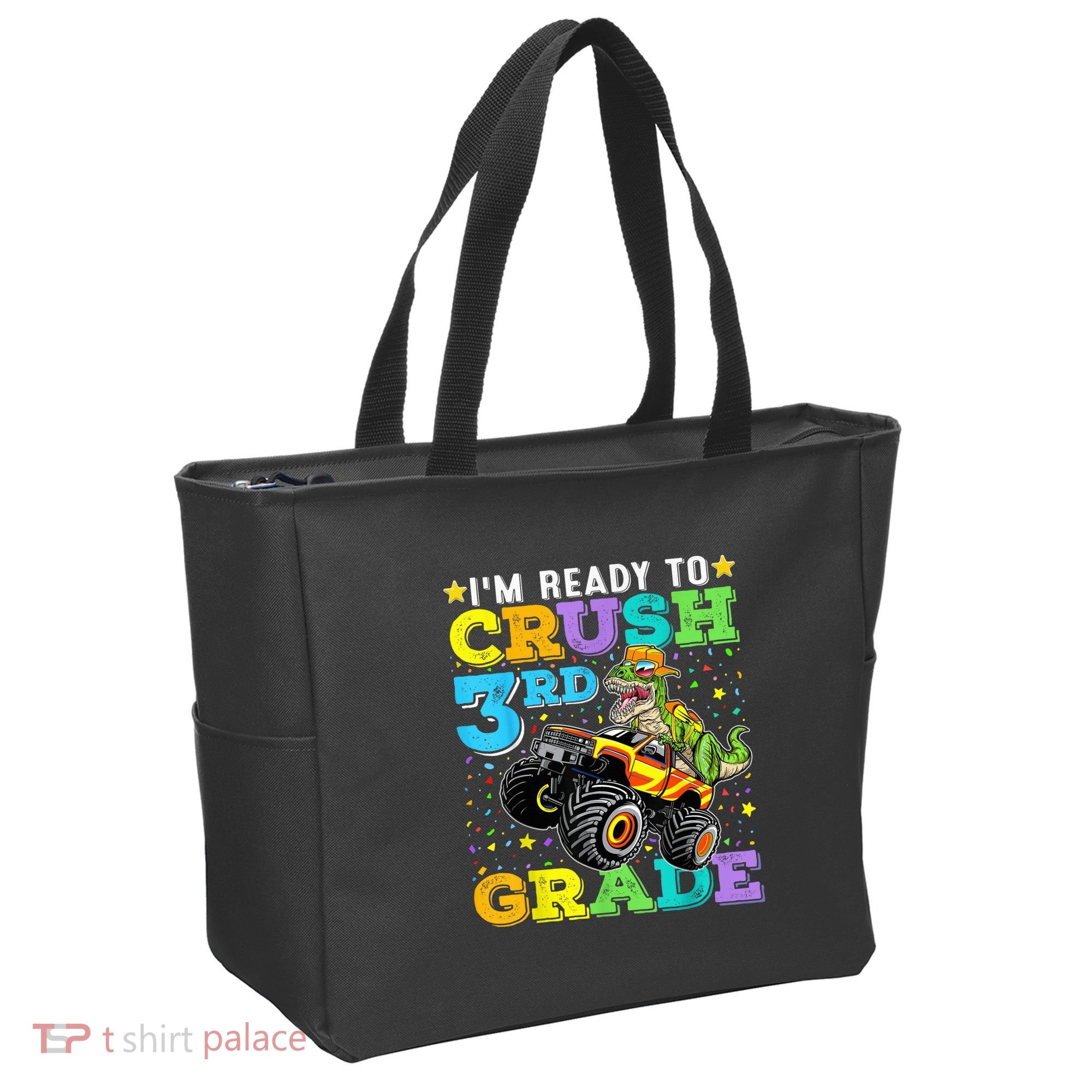 I'm Ready To Crush 3rd Grade Monster Truck Dinosaur Boy Tote Bag