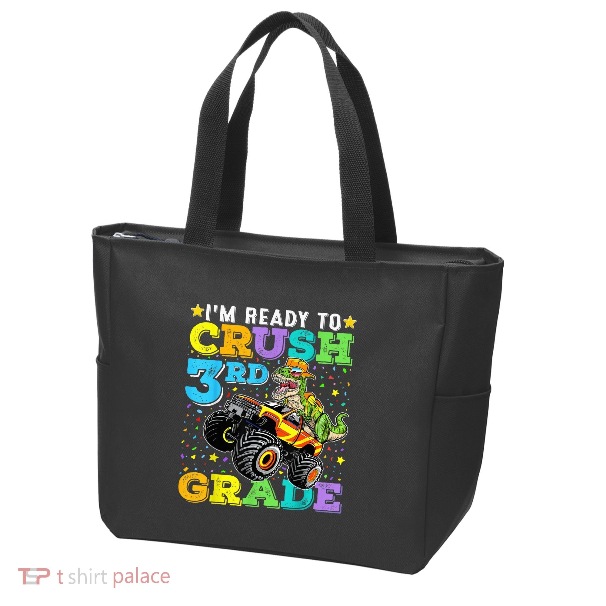 I'm Ready To Crush 3rd Grade Monster Truck Dinosaur Boy Tote Bag