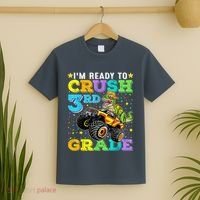 I'm Ready To Crush 3rd Grade Monster Truck Dinosaur Boy T-Shirt thumb 2