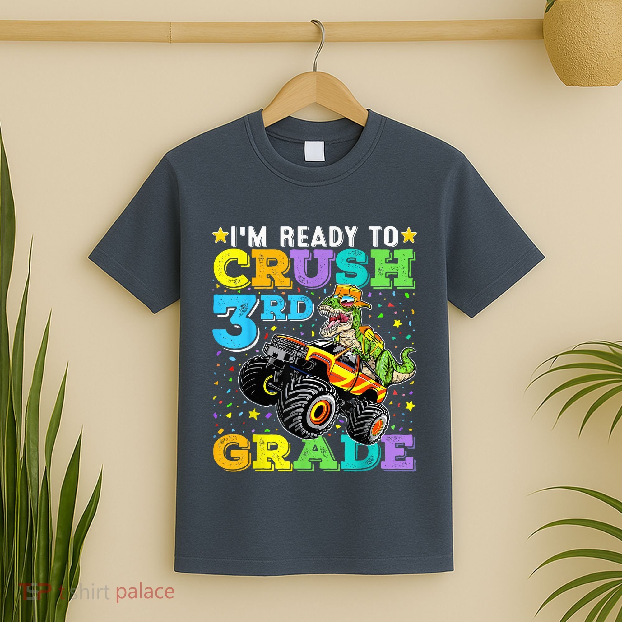 I'm Ready To Crush 3rd Grade Monster Truck Dinosaur Boy T-Shirt