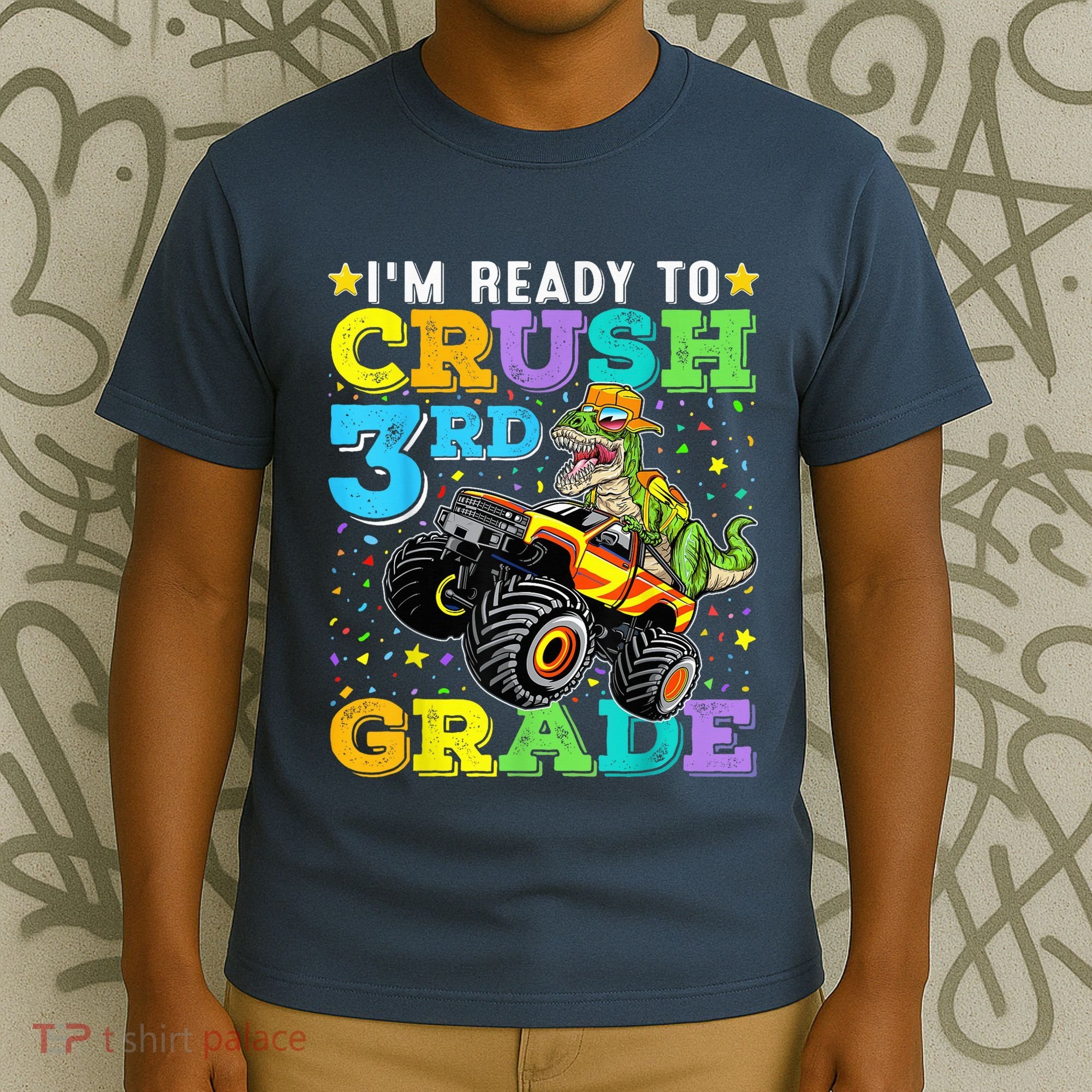 I'm Ready To Crush 3rd Grade Monster Truck Dinosaur Boy T-Shirt