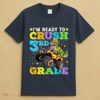 I'm Ready To Crush 3rd Grade Monster Truck Dinosaur Boy T-Shirt thumb 4
