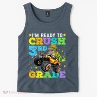 I'm Ready To Crush 3rd Grade Monster Truck Dinosaur Boy Tank Top thumb 2