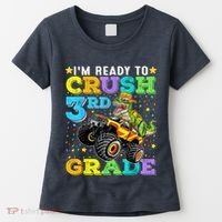 I'm Ready To Crush 3rd Grade Monster Truck Dinosaur Boy Women's T-Shirt thumb 0