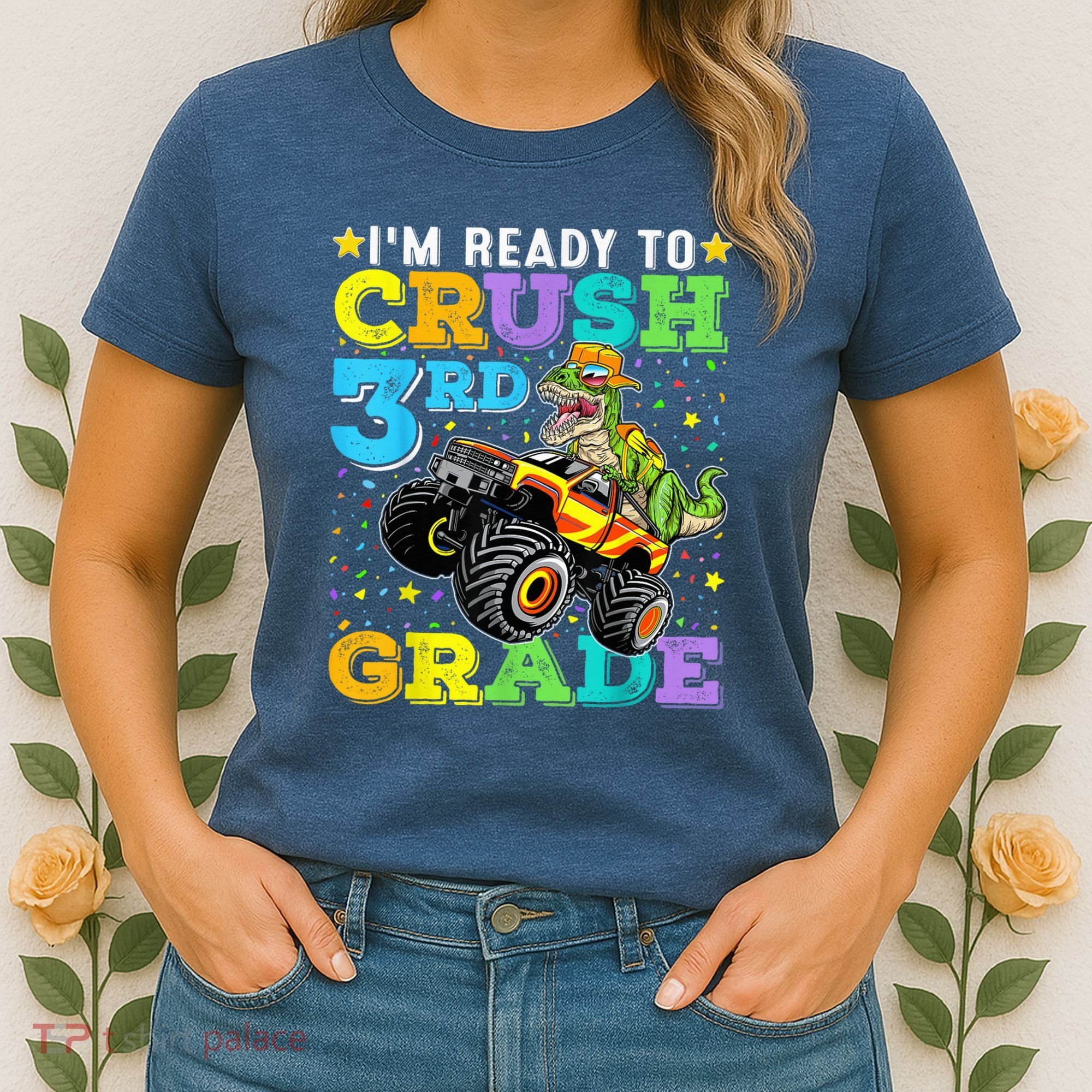 I'm Ready To Crush 3rd Grade Monster Truck Dinosaur Boy Women's T-Shirt