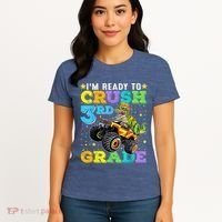 I'm Ready To Crush 3rd Grade Monster Truck Dinosaur Boy Women's T-Shirt thumb 4