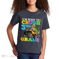 I'm Ready To Crush 3rd Grade Monster Truck Dinosaur Boy Kids T-Shirt thumb 2