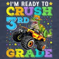 I'm Ready To Crush 3rd Grade Monster Truck Dinosaur Boy Kids T-Shirt thumb 4