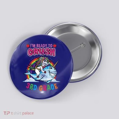 Im Ready To Crush 3Rd Grade Unicorn Back To School Vintage Cool Gift Button