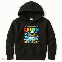 I'm Ready To Crush 1st Grade Shark Back To School Kids Hoodie thumb 0