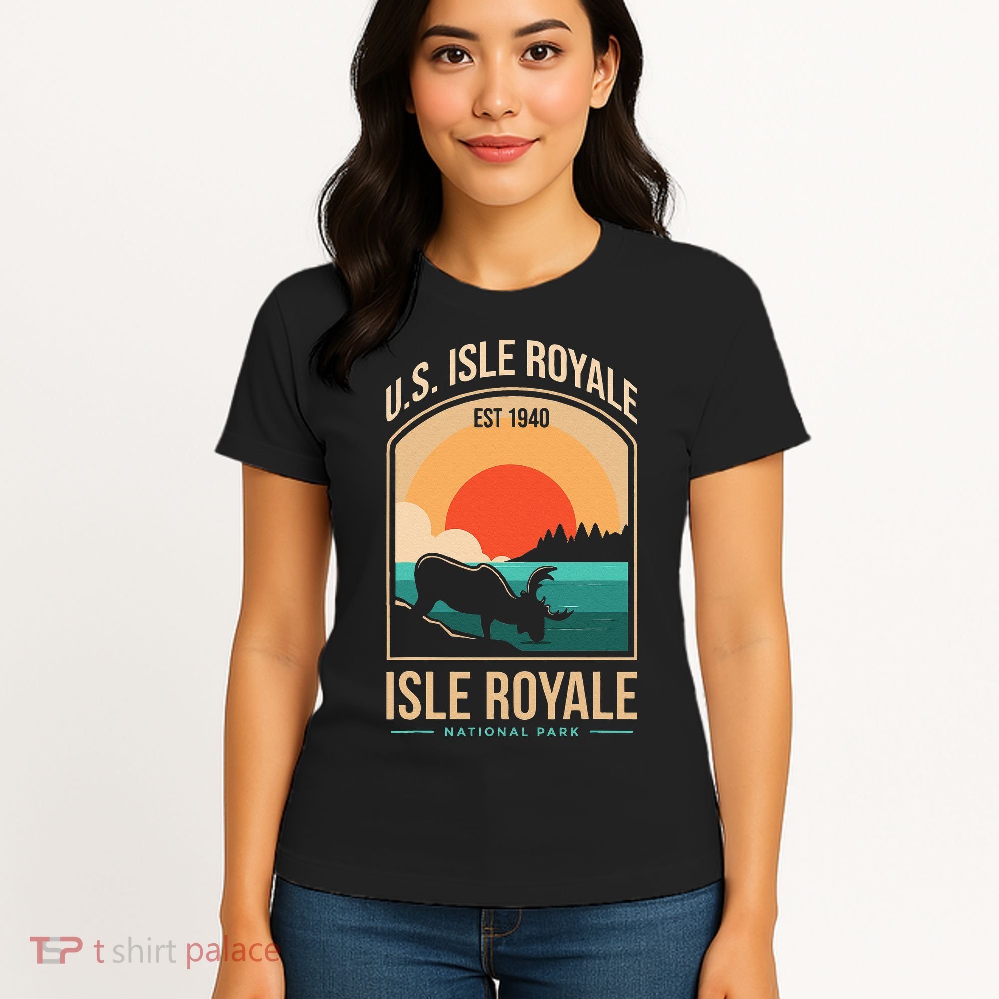 Isle Royale US National Park Michigan USA Parks Lover Gift Women's T-Shirt