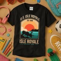 Isle Royale US National Park Michigan USA Parks Lover Gift Kids T-Shirt thumb 3