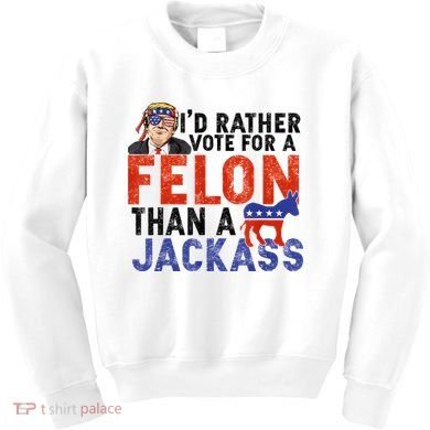 I’D Rather Vote For A Felon Than A Jack Ass Kids Sweatshirt