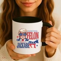 ID Rather Vote For A Felon Than A Jackass Trump America Coffee Mug thumb 3