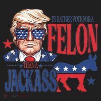 ID Rather Vote For A Felon Than A Jackass Trump America Beanie thumb 2