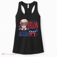 ID Rather Vote For A Felon Than A Jackass Trump America Women's Tank Top thumb 0