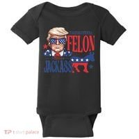 ID Rather Vote For A Felon Than A Jackass Trump America Baby Bodysuit thumb 0