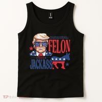 ID Rather Vote For A Felon Than A Jackass Trump America Tank Top thumb 2