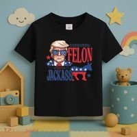 ID Rather Vote For A Felon Than A Jackass Trump America Toddler T-Shirt thumb 3