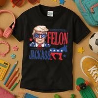 ID Rather Vote For A Felon Than A Jackass Trump America Kids T-Shirt thumb 3
