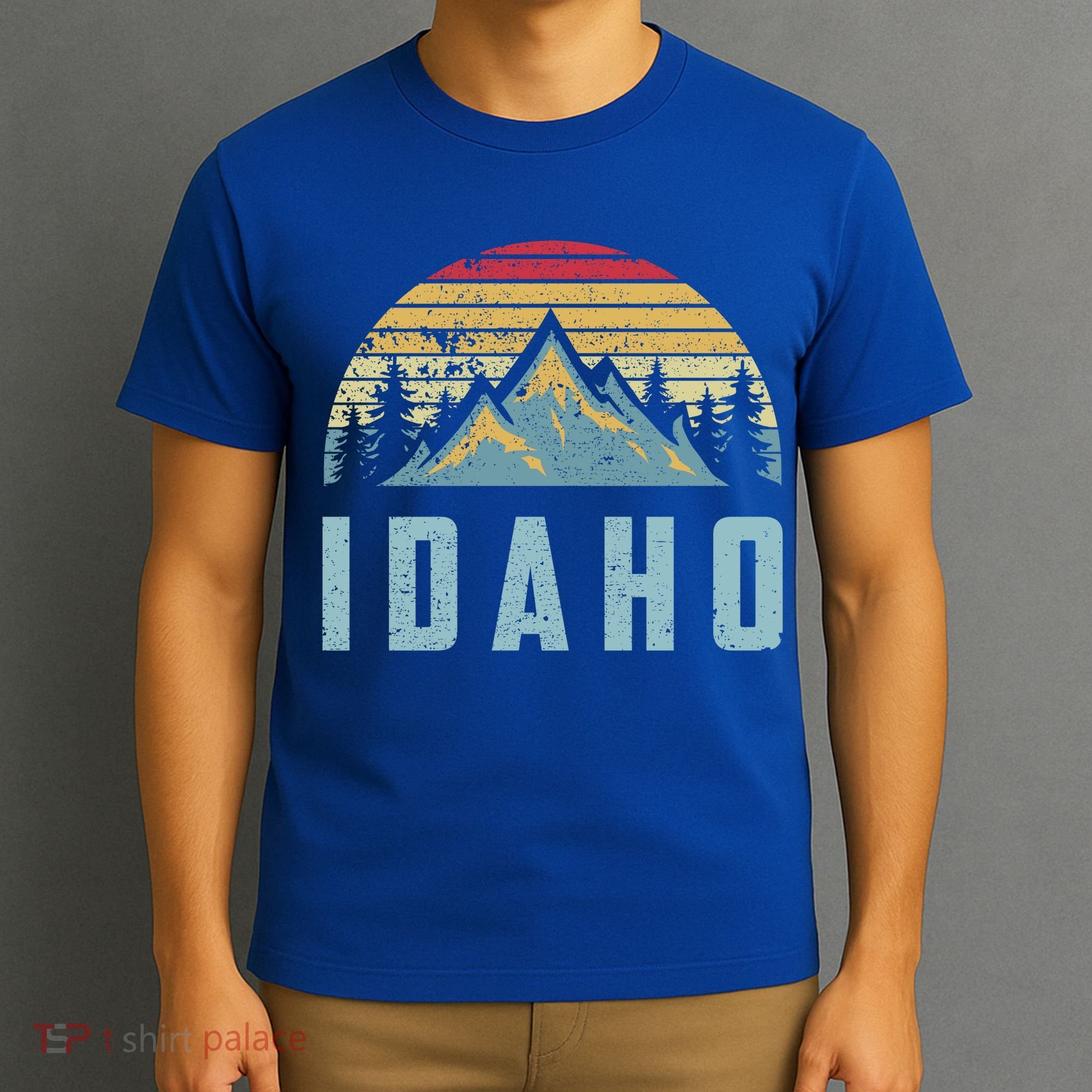 Idaho Retro Vintage Mountains Hiking Nature Gift T-Shirt