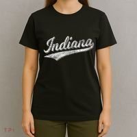 Indiana Retro Vintage Baseball Sports Script Flag Swoosh T-Shirt thumb 4