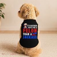 ID Rather Vote For Felon Than A Jackass Funny Trump Doggie Tank thumb 2
