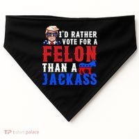 ID Rather Vote For Felon Than A Jackass Funny Trump USA-Made Doggie Bandana thumb 0