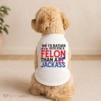 Id Rather Vote A Felon Than A Jackass Pro Donald Trump Funny Doggie Tank thumb 2