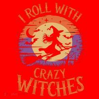 I Roll With Crazy Witches Scary Halloween Witch Costume Crazy Witch Witchy Vibes Santa Hat thumb 1