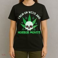 I Run Weed Horror Movies Skull Halloween Stoner T-Shirt thumb 4
