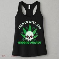 I Run Weed Horror Movies Skull Halloween Stoner Women's Tank Top thumb 3