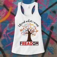 I Read What I Want Banned Books Week Librarian Women's Tank Top thumb 3