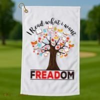 I Read What I Want Banned Books Week Librarian Golf Towel thumb 1